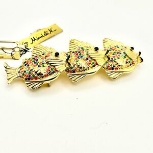 Vintage Mimi di N Three Kissing Fish Belt Buckle